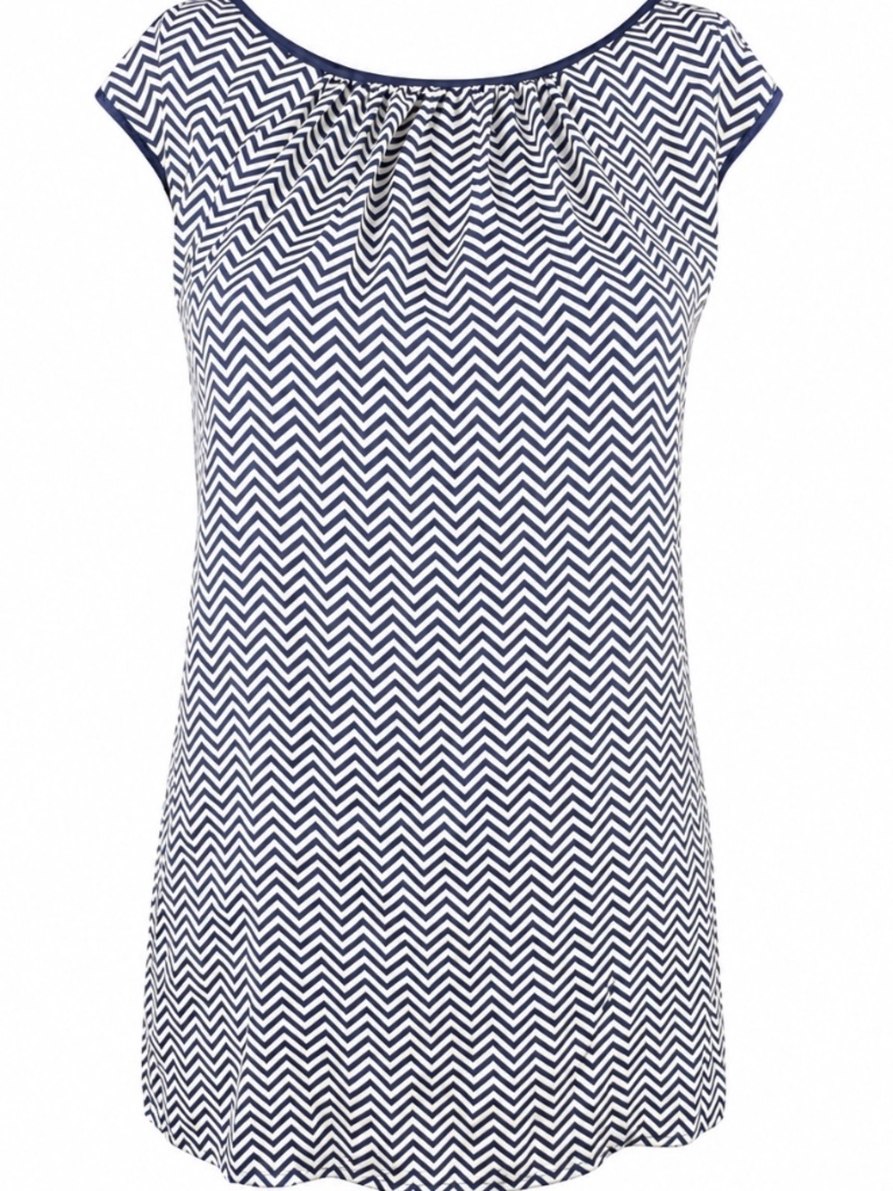NWT Jones New York 16W Navy Blue/Pale Yellow Blouse